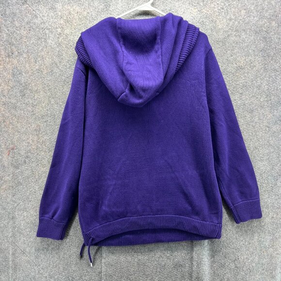 Lauren Ralph Lauren Active Sweater Women XL Purple Knit Hoodie Pullover New LRL - Picture 2 of 11
